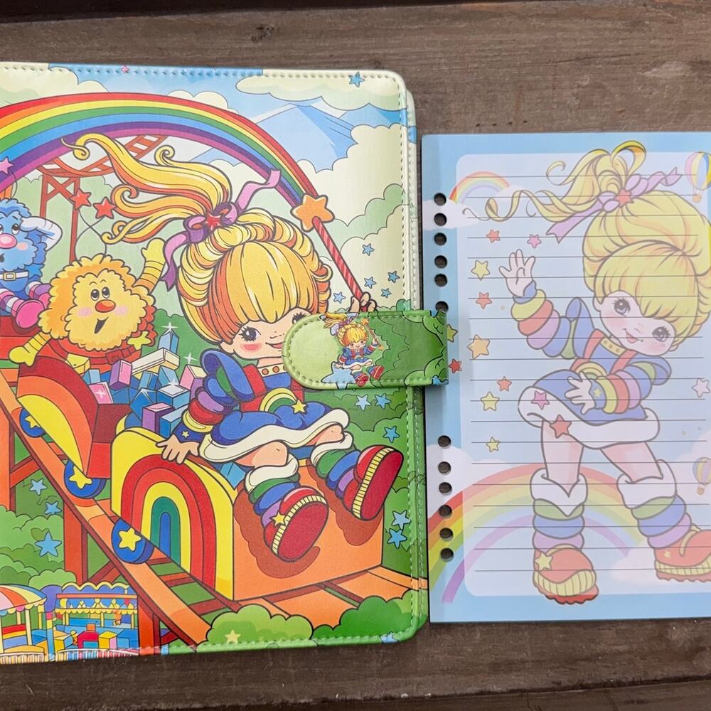 Rainbow Brite Size A5 Binder with Matching Printed Stationery Paper